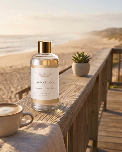 Barefoot Morning in your space - Cardamom · Leather · Amber
