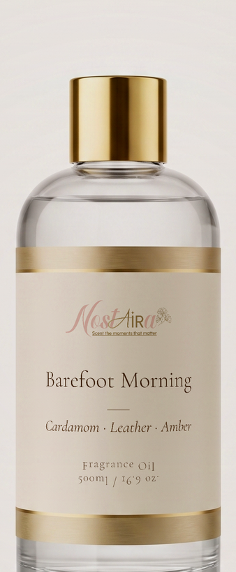 Barefoot Morning 500ml Nostaira fragrance oil bottle
