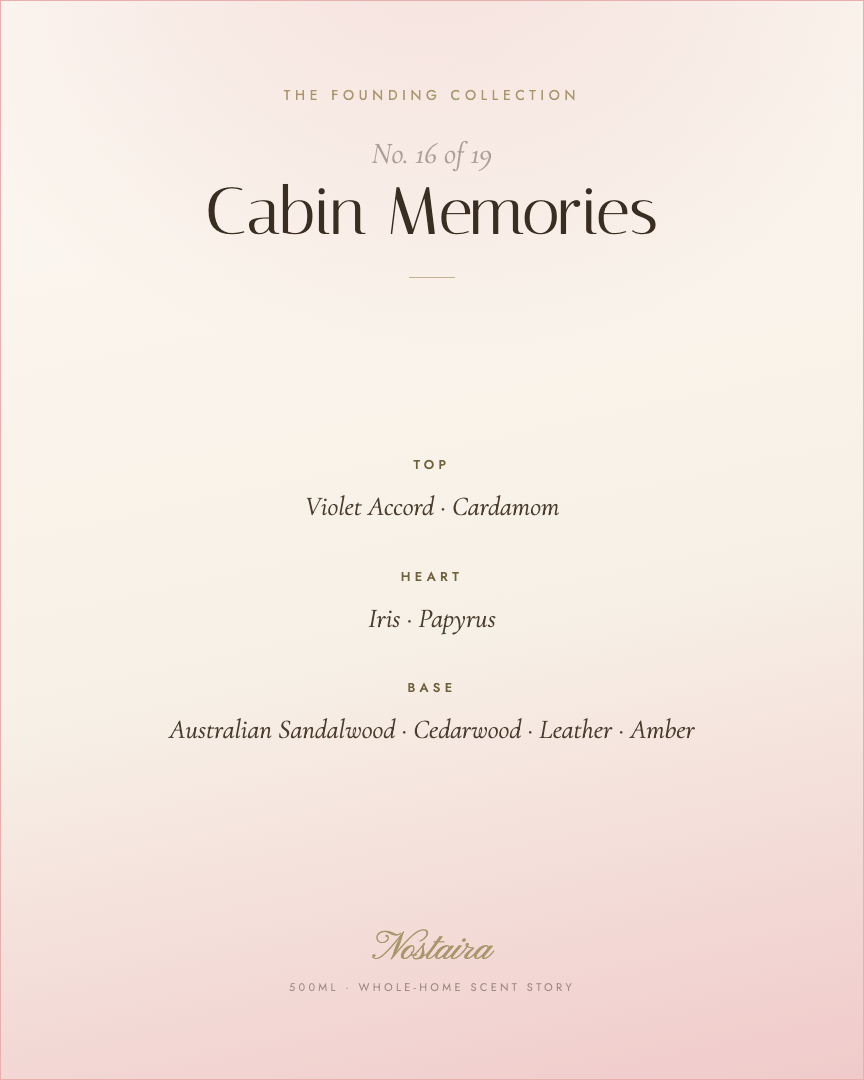 Cabin Memories scent notes