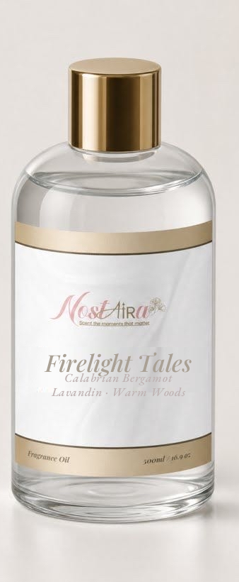 Firelight Tales 500ml Nostaira fragrance oil bottle