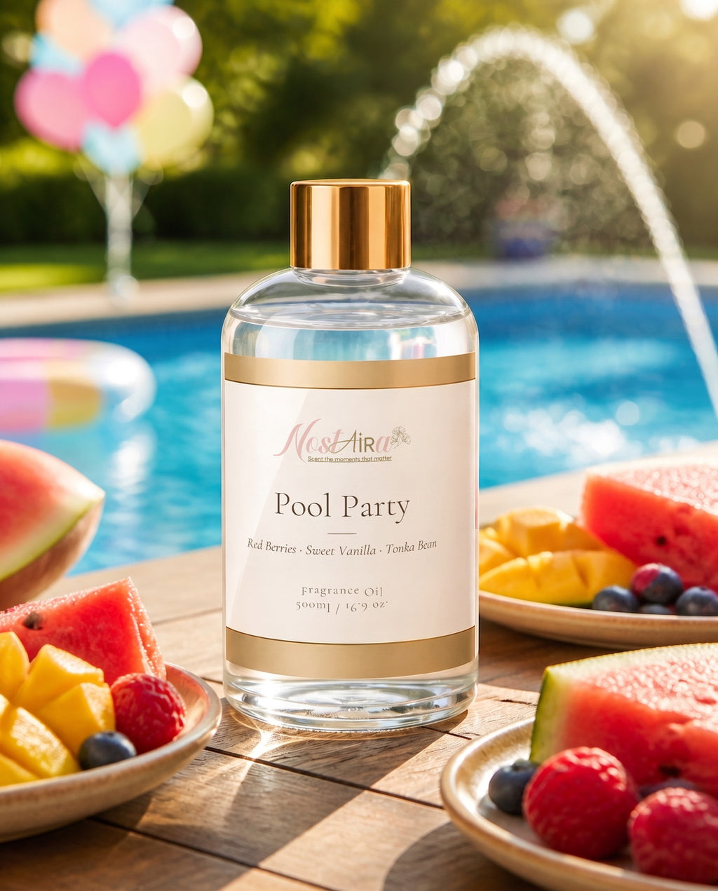 Pool Party in your space - Red Berries · Sweet Vanilla · Tonka Bean