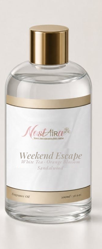 Weekend Escape 500ml Nostaira fragrance oil bottle